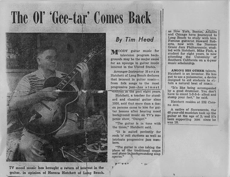 Horace Hatchett newspaper article - 1958